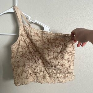 Aerie XL tan lace bralette NWT